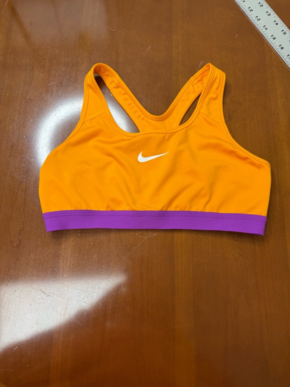 Nike Orange Sports Bra with Purple Band